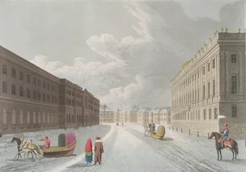 Ansicht des Marmorpalastes im Grand Millione, St. Petersburg (Illustration für Februar aus 